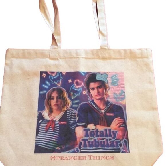 Stranger Things Robin & Steve sailor costume Totally Tubular tote bag print NEW - Picture 6 of 6
